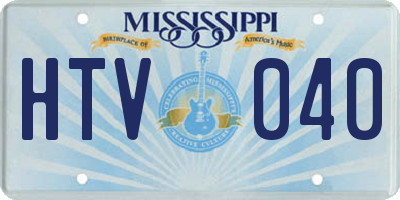 MS license plate HTV040