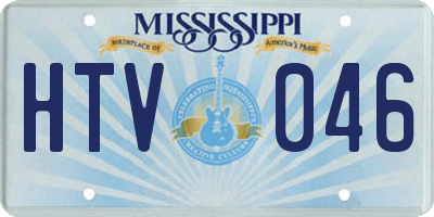 MS license plate HTV046
