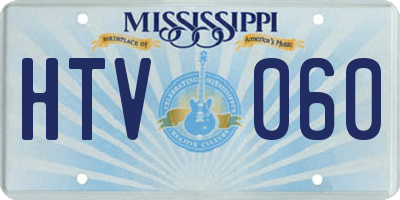 MS license plate HTV060