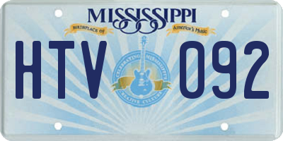 MS license plate HTV092