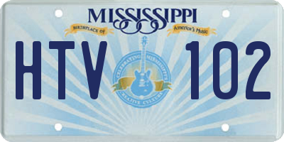 MS license plate HTV102