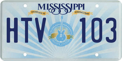 MS license plate HTV103