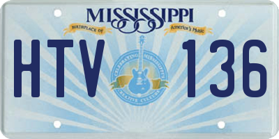 MS license plate HTV136