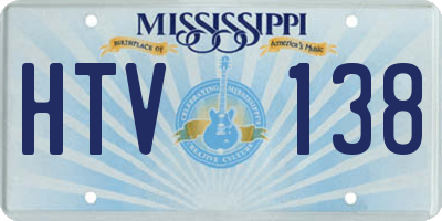 MS license plate HTV138
