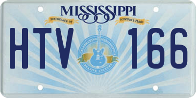 MS license plate HTV166
