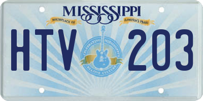 MS license plate HTV203