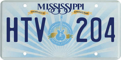MS license plate HTV204