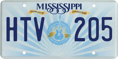 MS license plate HTV205