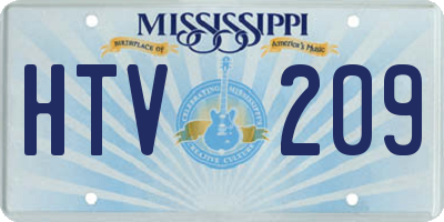 MS license plate HTV209