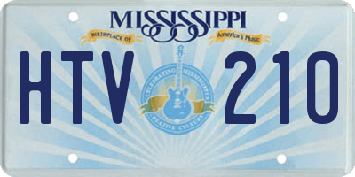 MS license plate HTV210