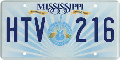 MS license plate HTV216