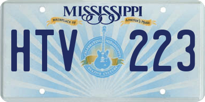 MS license plate HTV223