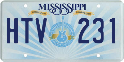 MS license plate HTV231