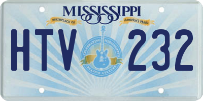 MS license plate HTV232