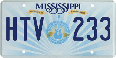 MS license plate HTV233