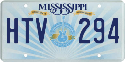 MS license plate HTV294