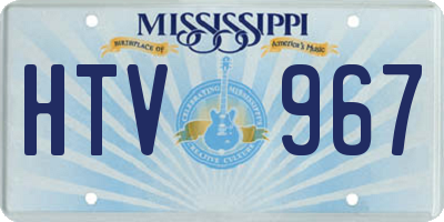 MS license plate HTV967