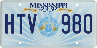 MS license plate HTV980