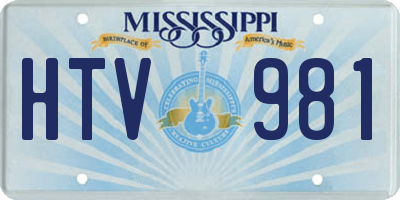 MS license plate HTV981