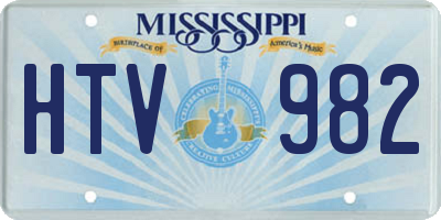MS license plate HTV982