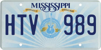 MS license plate HTV989