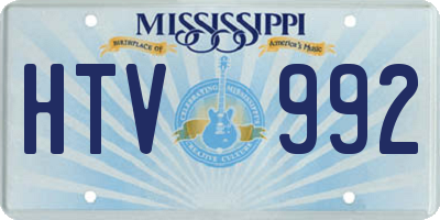 MS license plate HTV992