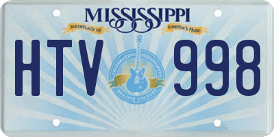 MS license plate HTV998