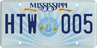 MS license plate HTW005
