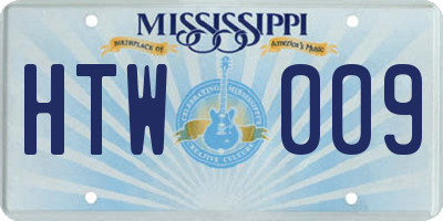 MS license plate HTW009