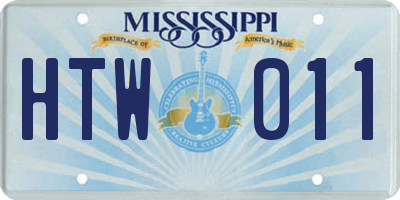 MS license plate HTW011