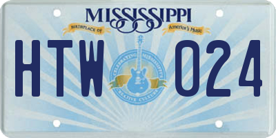 MS license plate HTW024