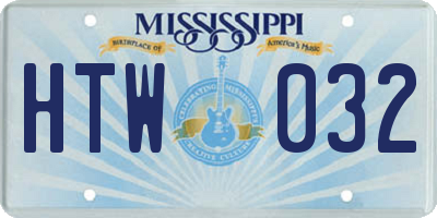 MS license plate HTW032
