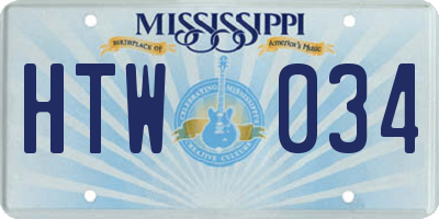 MS license plate HTW034