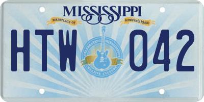 MS license plate HTW042
