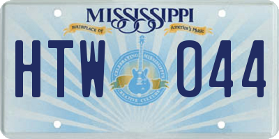MS license plate HTW044