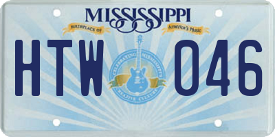 MS license plate HTW046