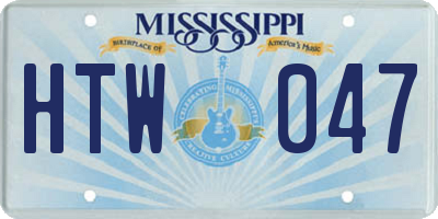 MS license plate HTW047