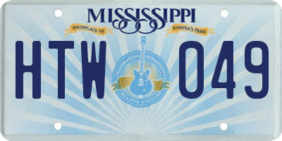MS license plate HTW049