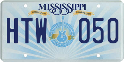 MS license plate HTW050