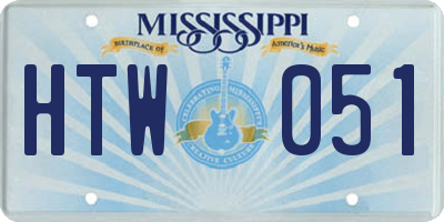 MS license plate HTW051