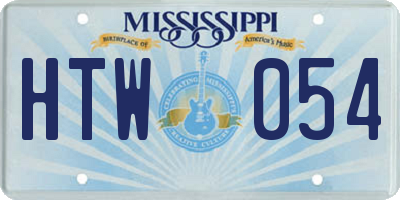 MS license plate HTW054
