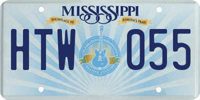 MS license plate HTW055