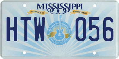 MS license plate HTW056