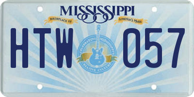 MS license plate HTW057