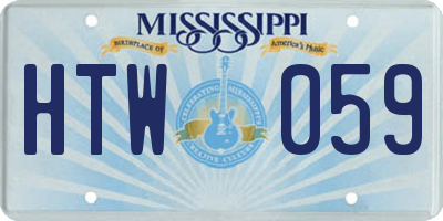 MS license plate HTW059