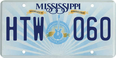 MS license plate HTW060