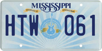 MS license plate HTW061