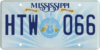 MS license plate HTW066
