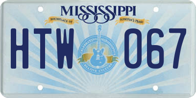 MS license plate HTW067