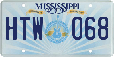 MS license plate HTW068